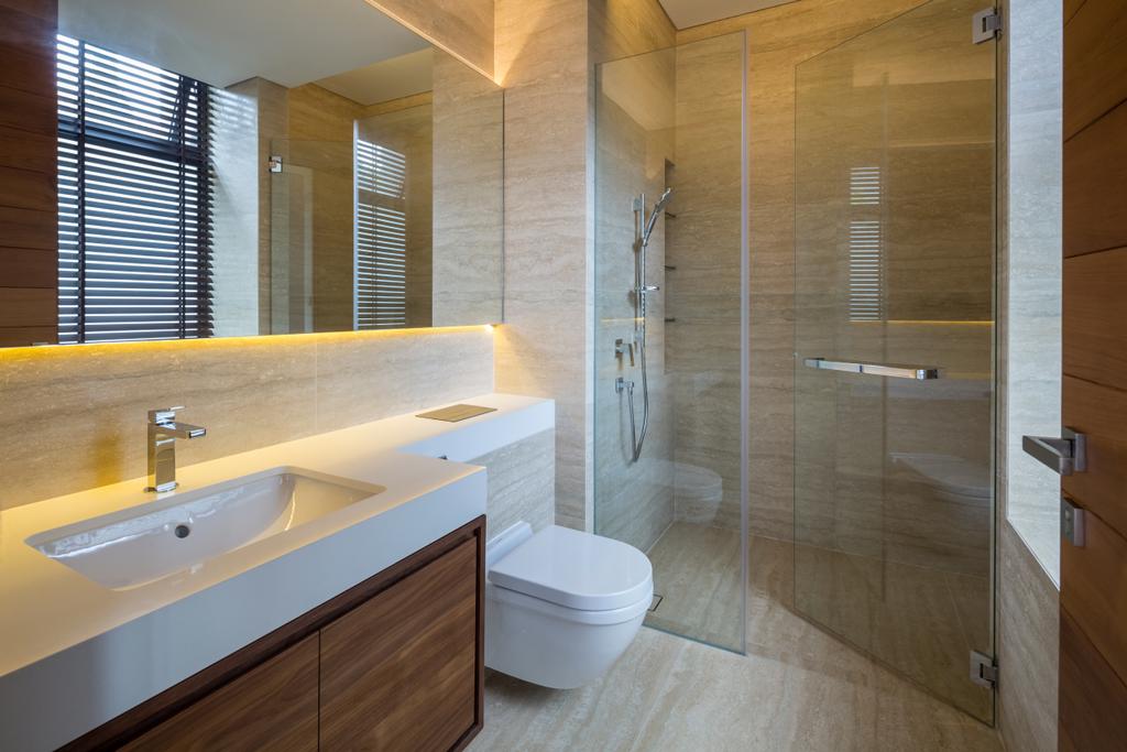 Contemporary, Landed, Bathroom, Secret Garden House (Bukit Timah), Architect, Wallflower Architecture + Design, Indoors, Interior Design, Room, Jacuzzi, Tub, Bathtub