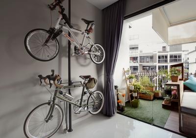 The Inflora, The Orange Cube, Modern, Scandinavian, Balcony, Condo, Bicycle, Bike, Transportation, Vehicle, Mountain Bike