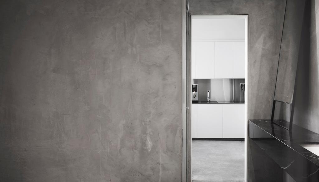 Coen, Commercial, Architect, 0932 Design Consultants, Industrial, Grey, Gray, Monochrome, Concrete, Cement, Screed, Raw, Pantry, Kitchen
