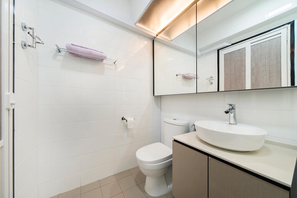 Modern, HDB, Bathroom, Jalan Tenteram (Block 117A), Interior Designer, Cozy Ideas, Toilet, Indoors, Interior Design, Room