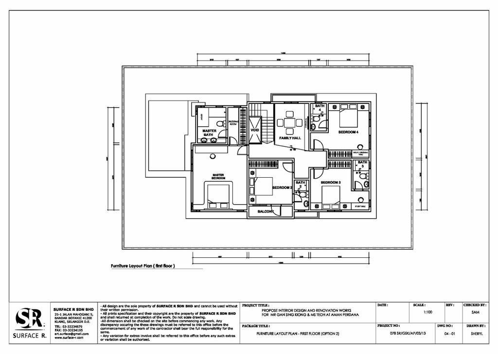Modern, Landed, Teoh's Residence, Aman Perdana, Interior Designer, Surface R Sdn. Bhd., Contemporary, Diagram, Plan