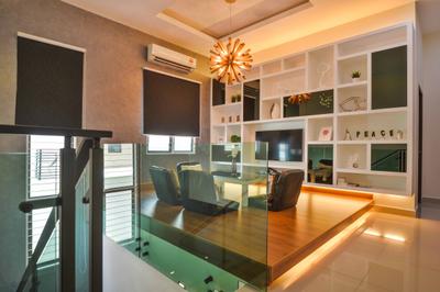Teoh's Residence, Aman Perdana, Surface R Sdn. Bhd., Modern, Contemporary, Living Room, Landed, Curtain, Home Decor, Window, Window Shade, Indoors, Interior Design, Dining Room, Room