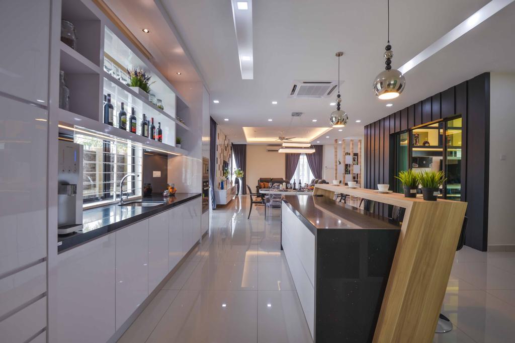 Modern, Landed, Kitchen, Teoh's Residence, Aman Perdana, Interior Designer, Surface R Sdn. Bhd., Contemporary