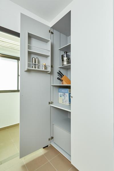 Senja, Space Atelier, Minimalist, Kitchen, HDB, Pantry Cabinet, Kitchen Storage, Kitchen Pantry