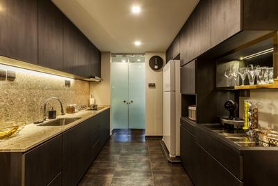 Lorong Liew Lian, The Interior Lab, Modern, Contemporary, Kitchen, HDB, Plywood, Wood, Furniture, Reception, Reception Desk, Table