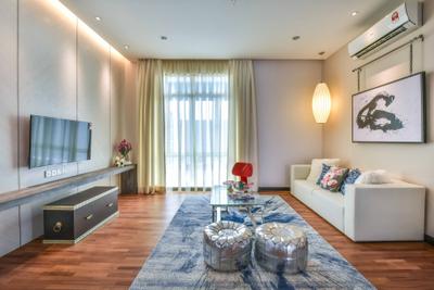 Bandar Eco Setia, SQFT Space Design Management, Contemporary, Living Room, Landed, Couch, Furniture, Ball, Sphere, Dining Room, Indoors, Interior Design, Room