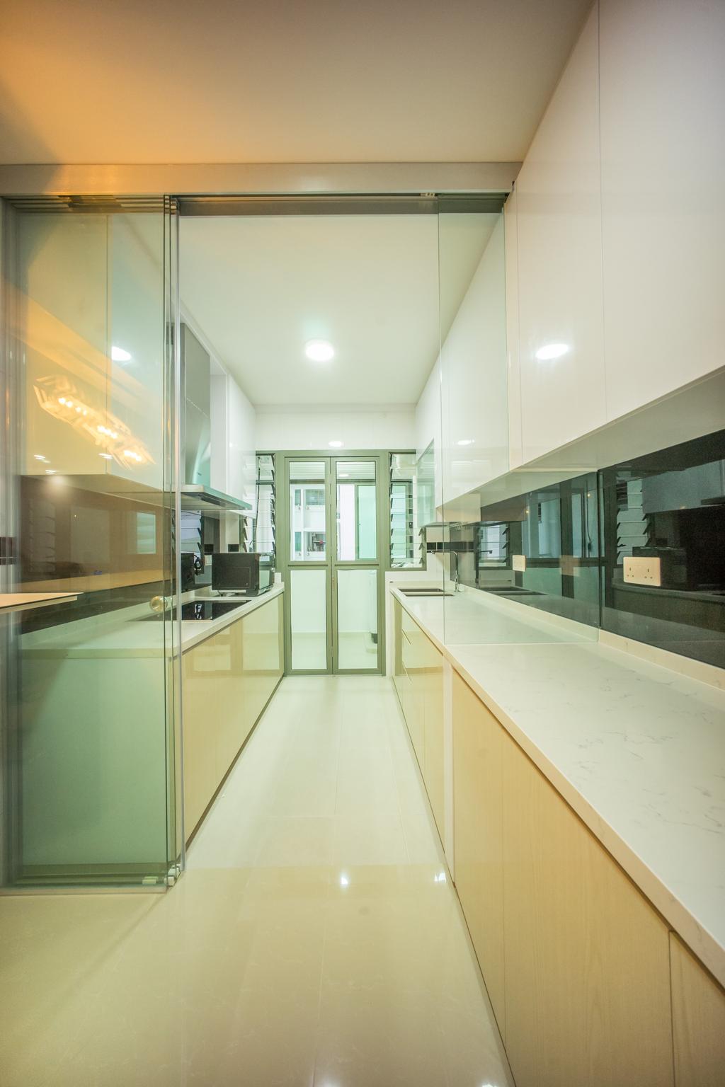 Contemporary, HDB, Kitchen, Punggol Drive (Block 677C), Interior Designer, Team Interior Design, Corridor
