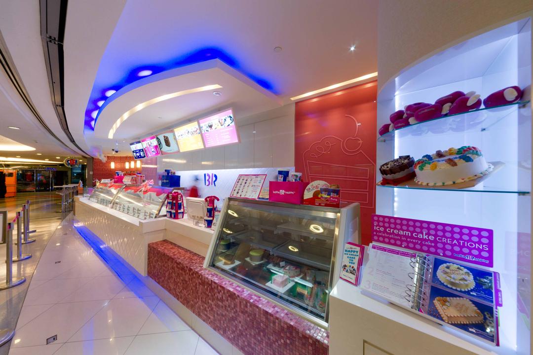 Baskin Robbins (Novena Square), Unity ID, Contemporary, Commercial, Shop Interior, Counter, White, Pink, Concealed Lighting