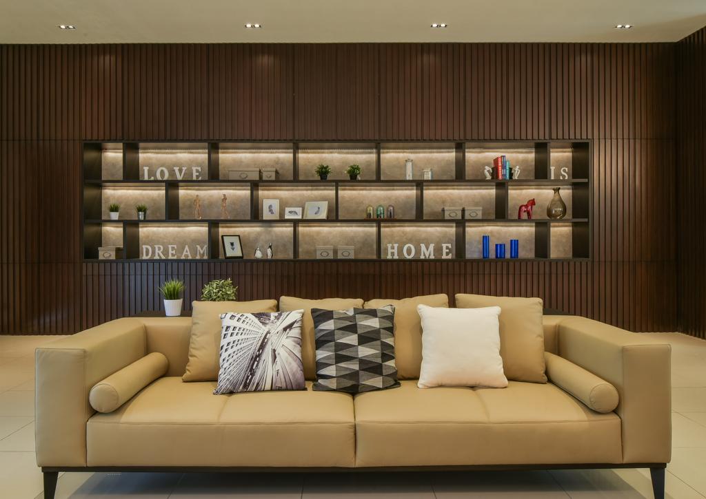 Minimalist, Landed, Living Room, Temasya, Glenmarie, Interior Designer, Surface R Sdn. Bhd., Contemporary, Modern, Couch, Furniture, Cushion, Home Decor