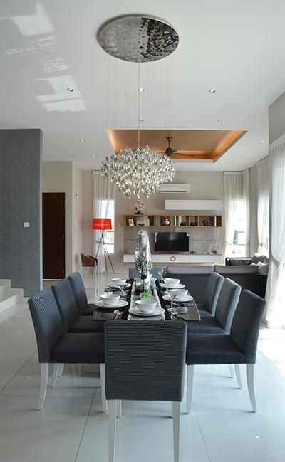 Hillcrest, The Arch, Modern, Dining Room, Landed, Couch, Furniture, Indoors, Interior Design, Room, Tabletop, Electronics, Entertainment Center, Chandelier, Lamp, Chair