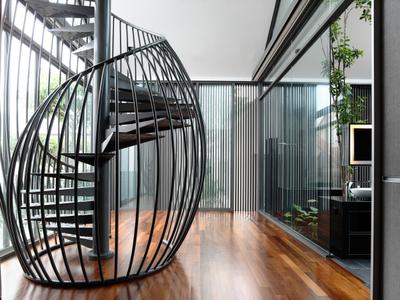 Princess of Wales, HYLA Architects, Contemporary, Landed, Balcony, Spiral, Banister, Handrail, Staircase