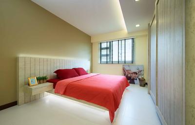 Punggol Field, Posh Living Interior Design, Scandinavian, Bedroom, HDB, False Ceiling, Blind Curtain, Indoors, Interior Design, Room