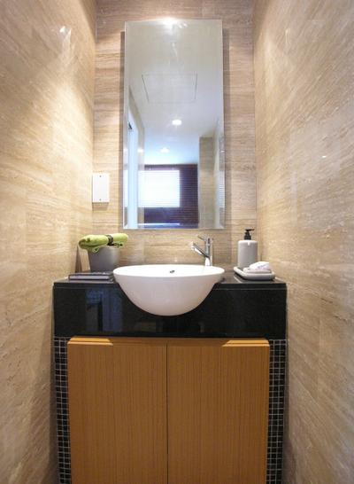 Emily Residence Show-unit 2, Wallflower Architecture + Design, Contemporary, Bathroom, Commercial, Vanity Cabinet, Tiles, Mirror, Sink, Bath Storage, Indoors, Interior Design, Room