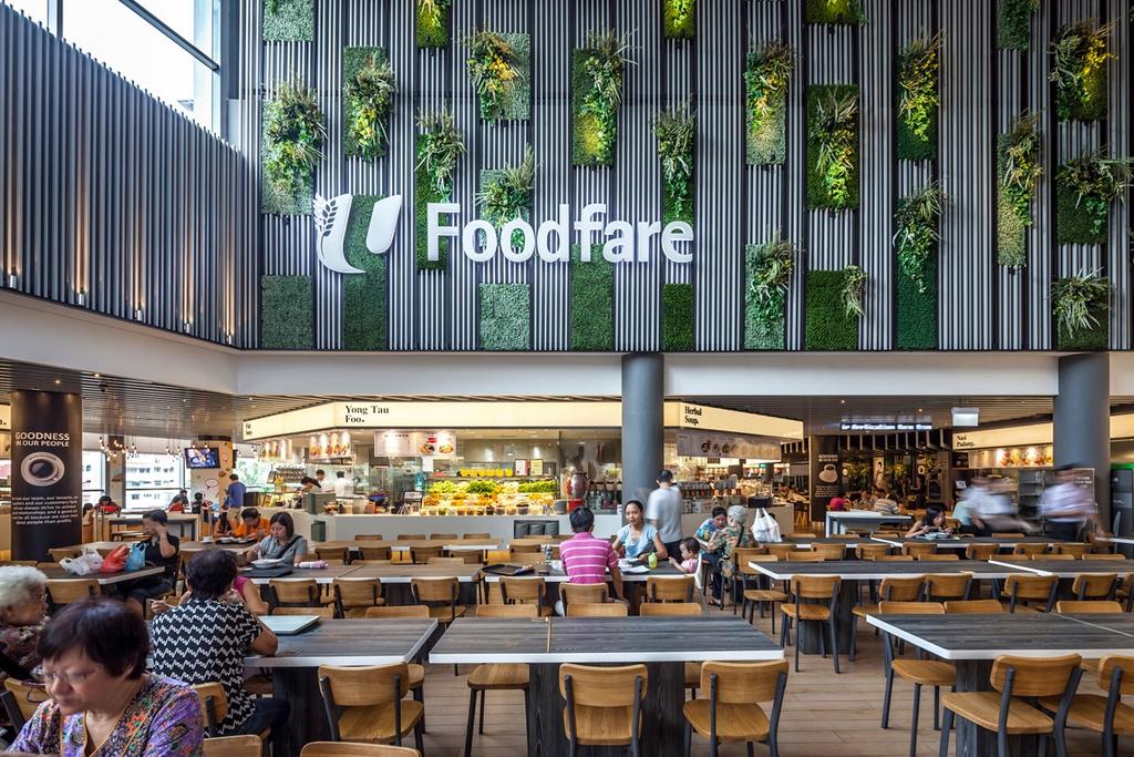 Foodfare Ang Mo Kio, Commercial, Architect, Wallflower Architecture + Design, Eclectic, Human, People, Person, Bench, Dining Table, Furniture, Table, Classroom, Indoors, Room