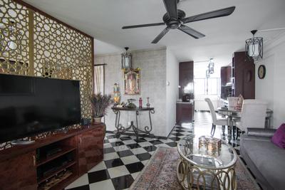 Hougang Avenue 10 (Block 513), 9 Creation, Traditional, Living Room, HDB, Carriage, Transportation, Vehicle, Couch, Furniture, Dining Room, Indoors, Interior Design, Room, Dining Table, Table, Fireplace, Hearth