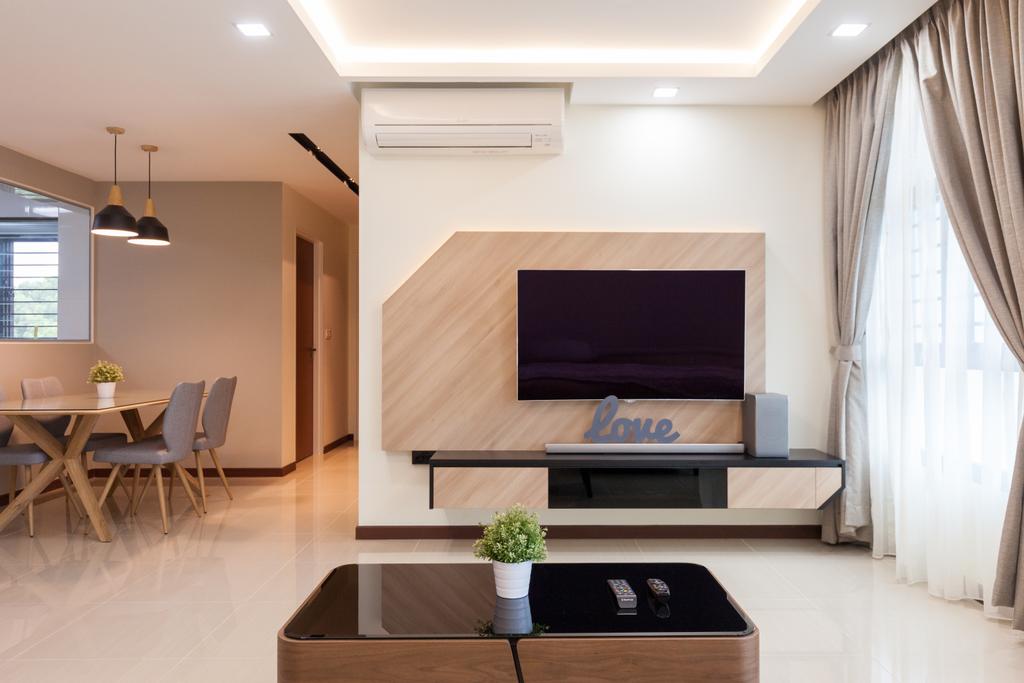 Modern, HDB, Living Room, Yishun Avenue 4, Interior Designer, Charlotte's Carpentry, Contemporary, Indoors, Interior Design, Dining Table, Furniture, Table, Chair, Coffee Table, Flooring