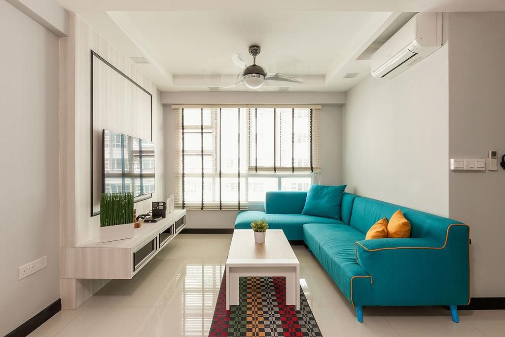 Modern, HDB, Living Room, Sumang Walk (Block 256C), Interior Designer, Icon Interior Design, Contemporary, Couch, Furniture, Indoors, Interior Design, Room