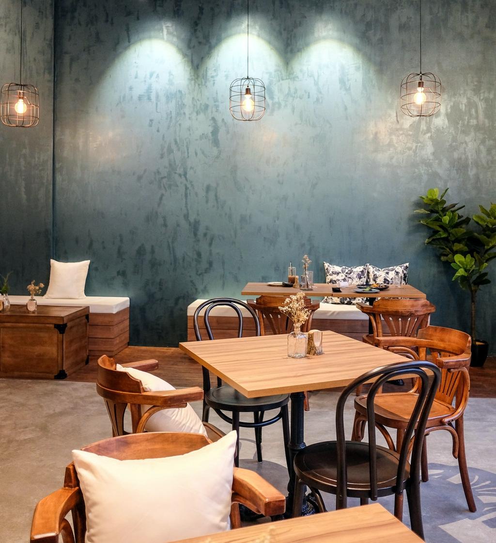 Wave Cafe, Commercial, Interior Designer, M innovative Builders, Industrial, Minimalist, Chair, Furniture, Dining Table, Table, Flora, Jar, Plant, Potted Plant, Pottery, Vase, Dining Room, Indoors, Interior Design, Room
