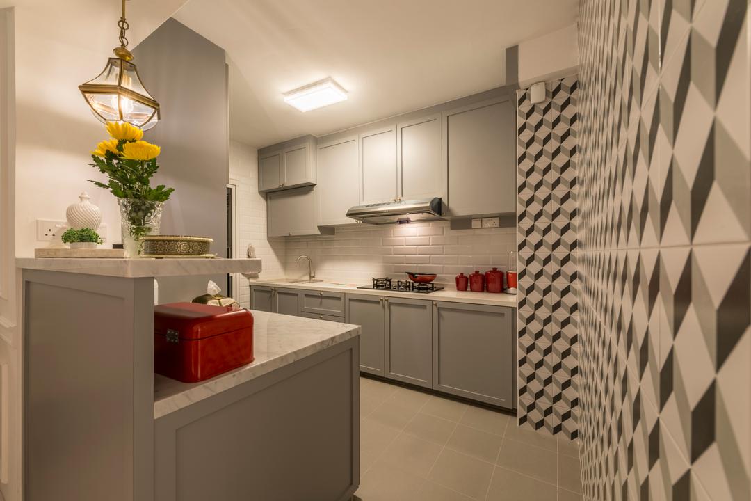 Compassvale Crescent (Block 286B), Fifth Avenue Interior, Contemporary, Modern, Kitchen, HDB, Luggage, Suitcase, Indoors, Interior Design, Appliance, Electrical Device, Oven