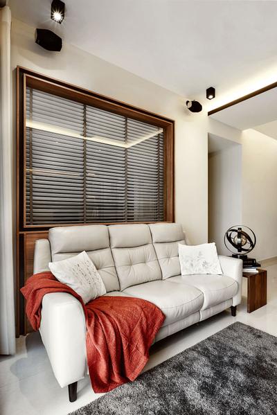 Jewel @Buangkok, Icon Interior Design, Contemporary, Living Room, Condo, Couch, Furniture, Electric Fan