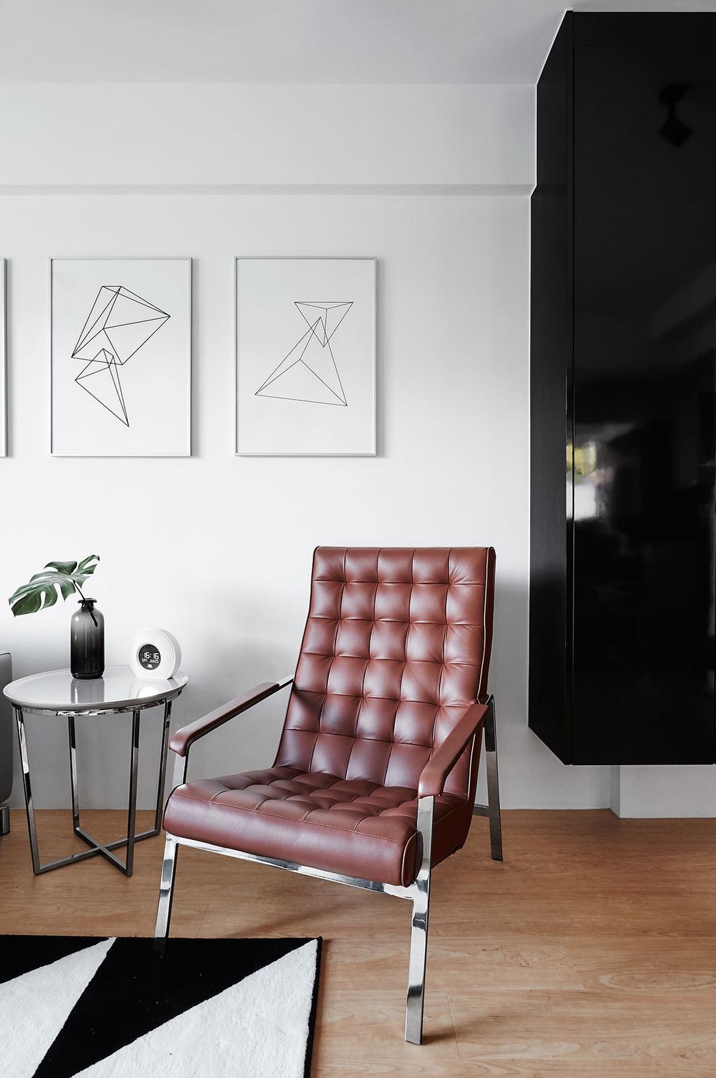 Scandinavian, HDB, Living Room, Circuit Road (Block 18D), Interior Designer, Icon Interior Design, Chair, Furniture, Pot