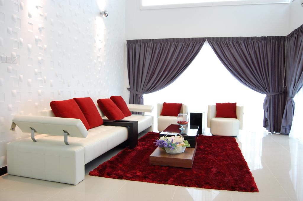 Modern, Landed, Living Room, Setia Ecopark, Interior Designer, Meridian Interior Design, Couch, Furniture, Indoors, Interior Design
