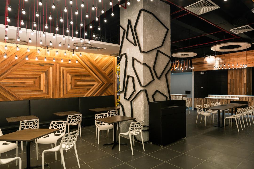 Food Court @ UNITAR, Think Studio, Contemporary, Commercial, Restaurant, Food Court, F B, Dining Table, Dining Chairs, Chairs, Wood, Wall Decor, Wood Grain, Feature Wall, Pendant Lighting, Pendant Lights, Hanging Lighting, Chair, Furniture, Table, Cafe