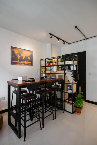 Clementi Avenue 6, 9 Creation, Eclectic, Dining Room, HDB, Dining Table, Furniture, Table, Flora, Jar, Plant, Potted Plant, Pottery, Vase, Couch, Indoors, Interior Design, Room, Chair, Art, Painting
