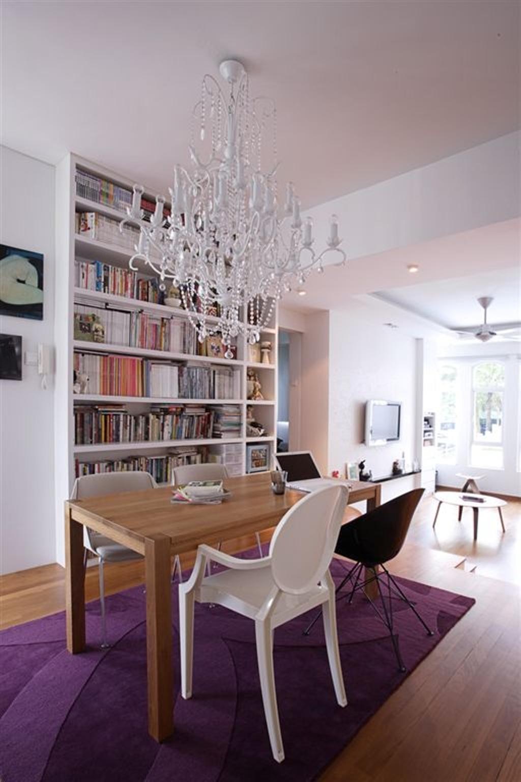 Eclectic, Condo, Dining Room, Chateau Le Fame, Interior Designer, Free Space Intent, Dining Table, Furniture, Table, Bookcase, Indoors, Interior Design, Room