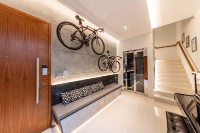 The Whitley Residences, Ciseern, Modern, Living Room, Landed, Bicycle, Bike, Transportation, Vehicle, Banister, Handrail, Staircase, Mountain Bike, Indoors, Interior Design
