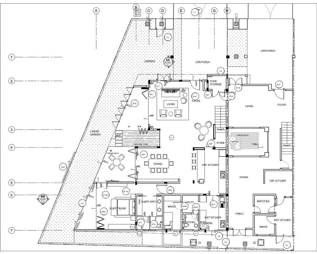 Contemporary, Landed, Shah Alam Terrace, Interior Designer, Core Design Workshop, Floor Plan, Diagram, Plan
