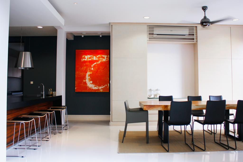 Contemporary, Landed, Dining Room, Shah Alam Terrace, Interior Designer, Core Design Workshop, Dining Table, Furniture, Table, Desk, Indoors, Interior Design, Room, Chair