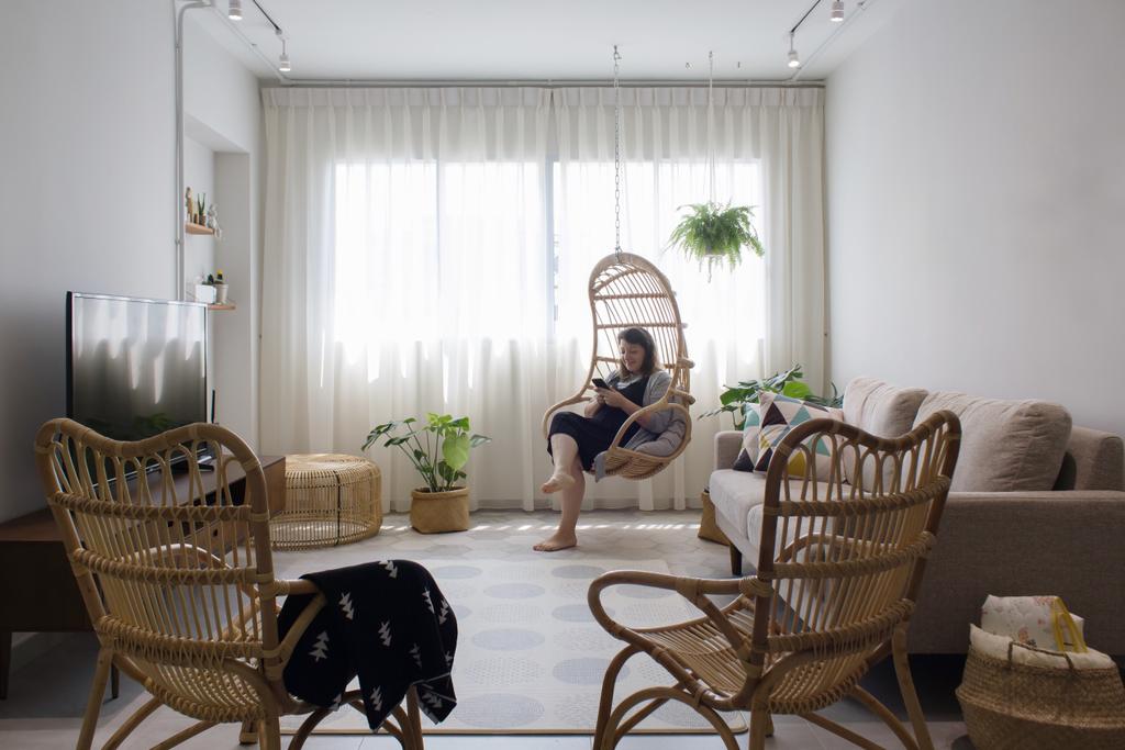 Minimalist, HDB, Living Room, Pasir Ris Street 11 (Block 110), Interior Designer, Authors • Interior & Styling, Chair, Furniture, Human, People, Person, Flora, Jar, Plant, Potted Plant, Pottery, Vase, Dining Room, Indoors, Interior Design, Room, Couch
