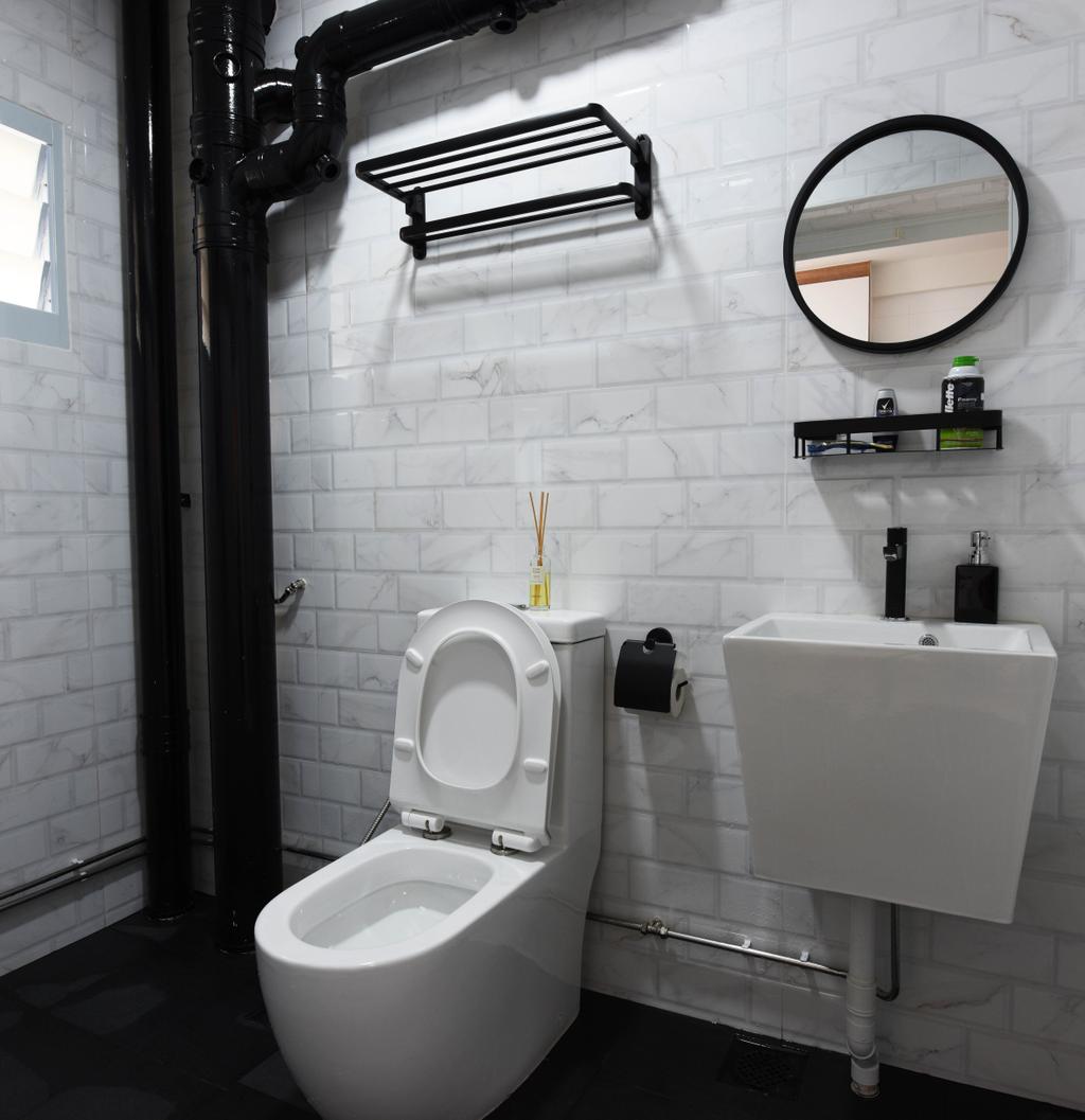 Scandinavian, HDB, Bathroom, Bukit Panjang, Interior Designer, Starry Homestead, Toilet