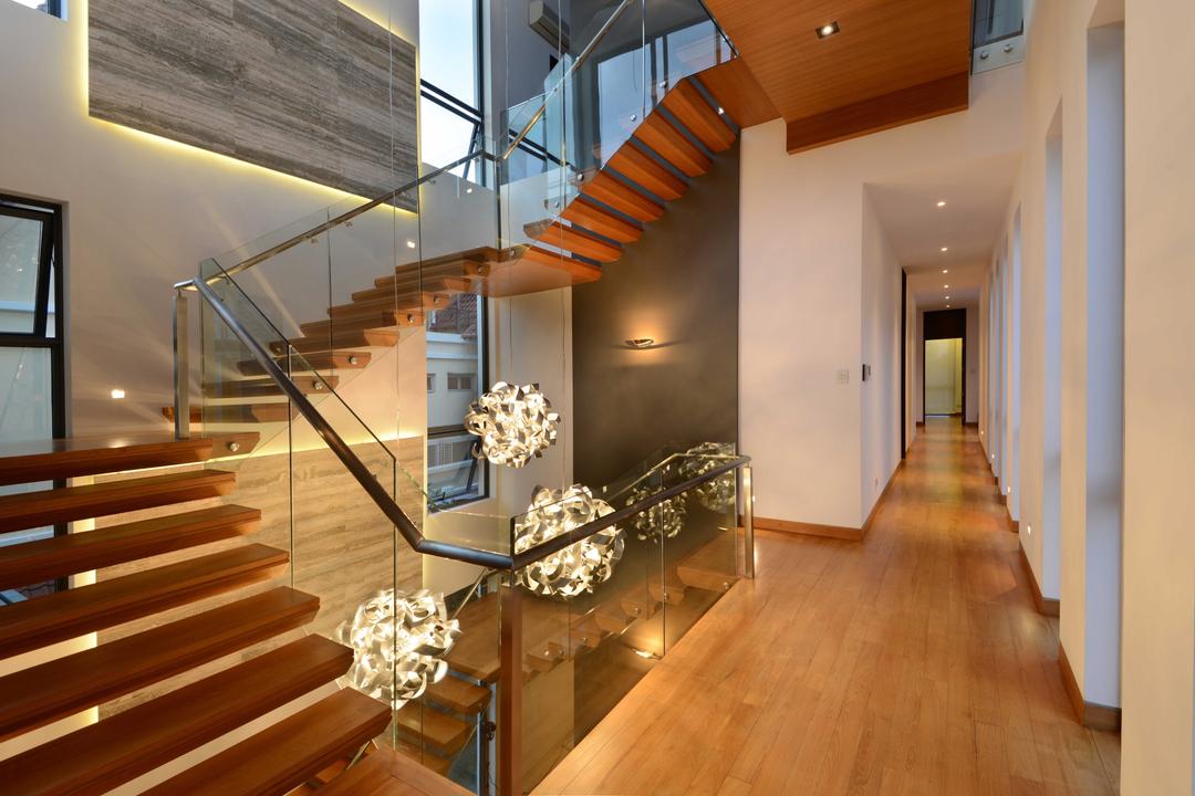Wilkinson Road, The Orange Cube, Modern, Landed, Stairs, Stairway, Decorative Lights, Lights, Banister, Handrail, Staircase