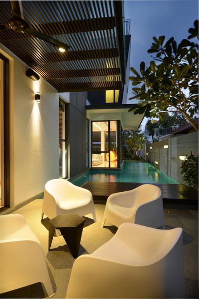 Wilkinson Road, The Orange Cube, Modern, Garden, Landed, Garden Chairs, Pool, Table, Flora, Jar, Plant, Potted Plant, Pottery, Vase, Chair, Furniture, Indoors, Interior Design