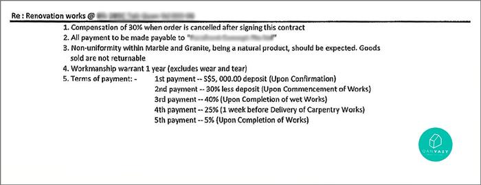 renovation contract payment terms