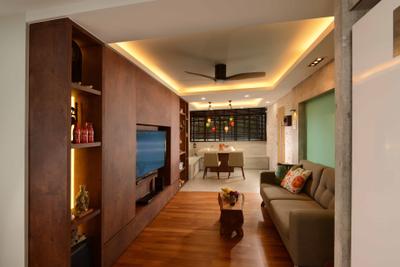 Bukit Batok East, G'Plan Design, Contemporary, Living Room, HDB, Mint Wall, Wood, Tv Console, Storage, Woody, Wood Accents