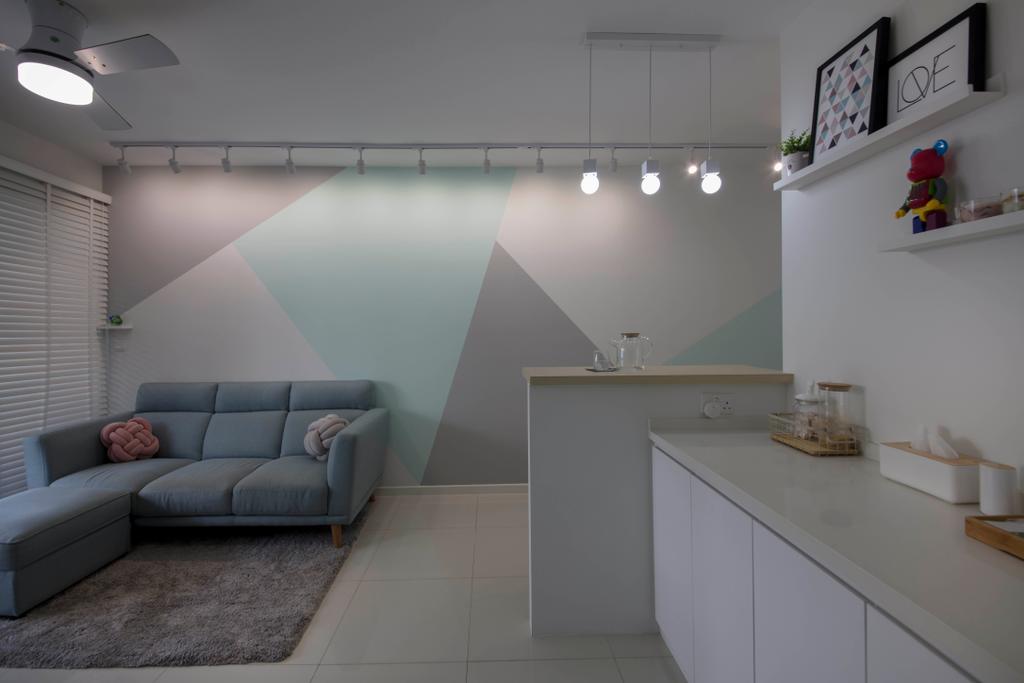 Scandinavian, HDB, Living Room, Pasir Ris Drive 1, Interior Designer, D Initial Concept, Minimalist, Couch, Furniture, Indoors, Interior Design