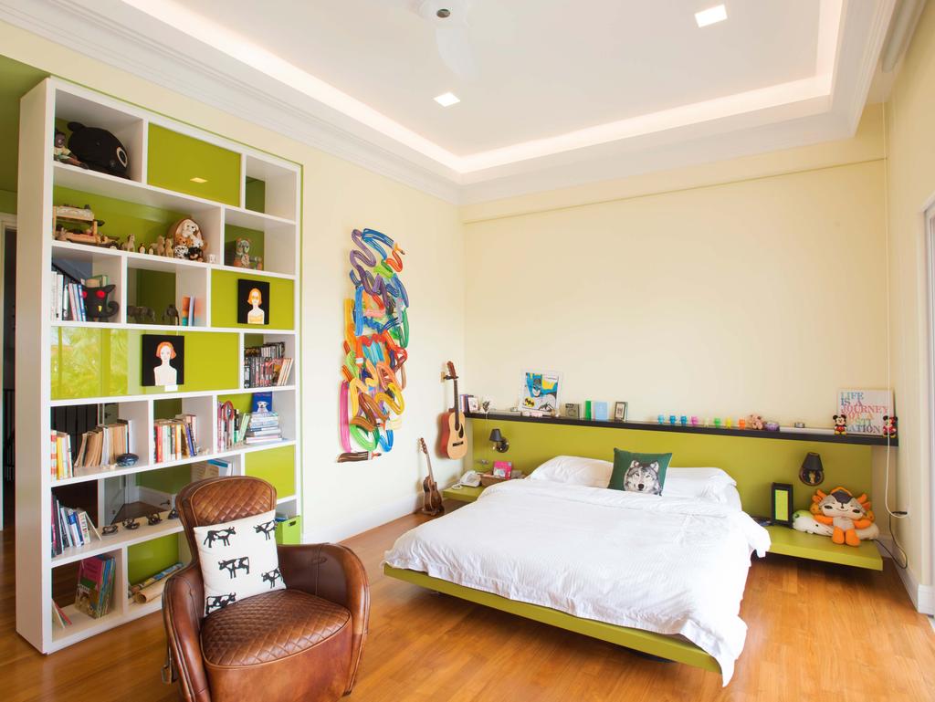 Modern, Landed, Bedroom, Bukit Sedap, Architect, TENarchitects, Indoors, Interior Design, Room, Bookcase, Furniture