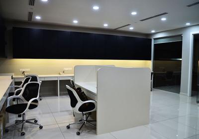 Binjai Soho, Spazio Design Sdn Bhd, Modern, Commercial, Office, Monochrome, Black And White, B W, Concealed Lighting, Cubicle, Office Chair, Sink, Conference Room, Indoors, Meeting Room, Room, Chair, Furniture