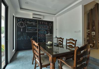 Rafflesia, Spazio Design Sdn Bhd, Contemporary, Dining Room, Landed, Chalkboard Wall, Dining Table, Dining Room Chairs, Home Decor, Wood, Chair, Furniture, Indoors, Reception, Reception Room, Room, Waiting Room