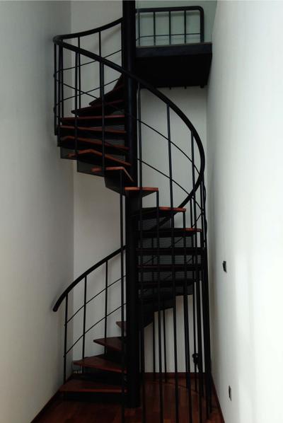 Haven @ Kulai, Code Red Studio, Modern, Landed, Staircase, Spiral Staircase, Dark, Prison, Banister, Handrail