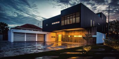 Haven @ Kulai, Code Red Studio, Modern, Landed, Home Exterior, Exterior, Architecture, Swimming Pool