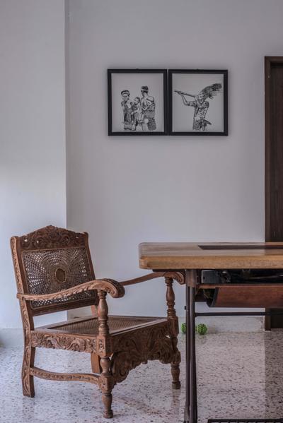 Tasek House, Code Red Studio, Vintage, Dining Room, Landed, Wood, Brown, Antique, Oriental, Wall Art, Wall Decor, Wall Frames, Photo Frame, Chair, Furniture