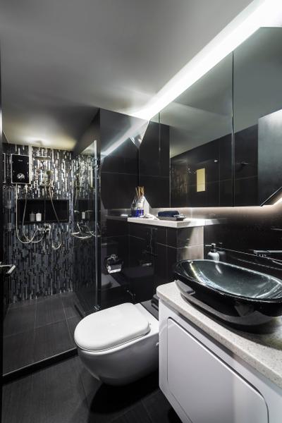 Strathmore Avenue, Ciseern, Traditional, Bathroom, HDB, Wall Tile, Sink, Toilet Bowl, Mirror Cabinets, Tiles, Cove Light, Indoors, Interior Design, Room