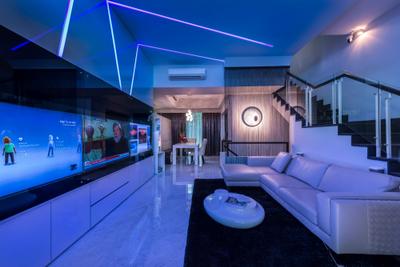 Cabana, Ciseern, , Living Room, , Sofa, Stairs, Carpet, Brown Coffee Table, Tv Feature Wall, Futuristic, Drawers, Feature Wall, Indoors, Interior Design, Balcony