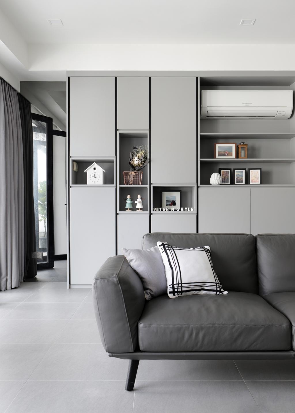 Modern, Landed, Living Room, Taman Bedok, Interior Designer, The Design Abode, Chair, Furniture, Cushion, Home Decor