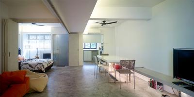 Holland Avenue, The Design Abode, Minimalist, Living Room, HDB, Sofa, Bean Bag, Tiles, Dining Chairs, Dining Table, Tv, Tv Console, Mini Ceiling Fan, Bed, Cove Light, Canvas, Furniture, Table