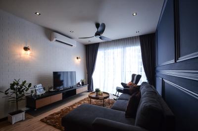 Aurora Residence, Puchong, RK Interior Studio, Modern, Condo, Flora, Jar, Plant, Potted Plant, Pottery, Vase, Couch, Furniture, Electronics, Monitor, Screen, Tv, Television